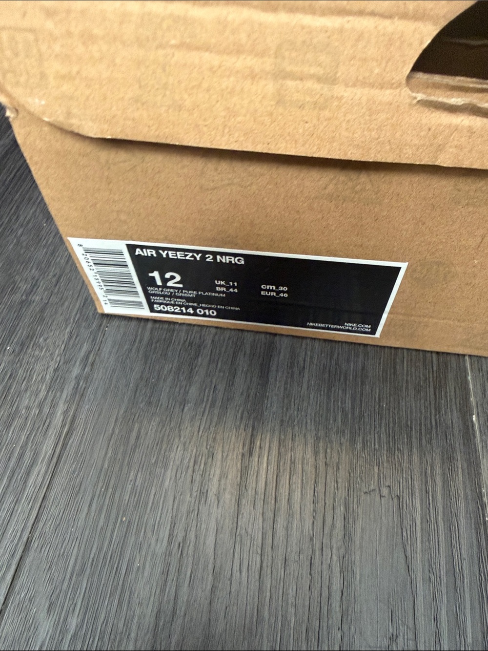 NIKE YEEZY Gray Sneakers with Red Lining and Lime-Green Sole - Picture 2 of 8